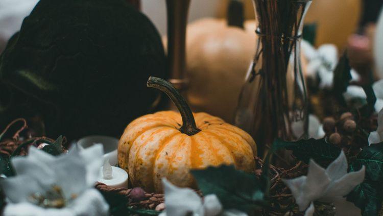 pumpkin and other fare showing Halloween’s origins