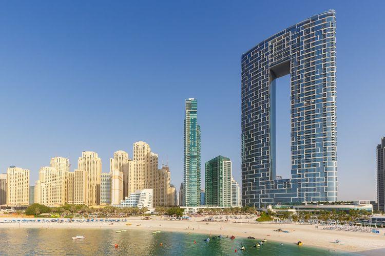 Modern Architectural buildings along the beach and sea shore